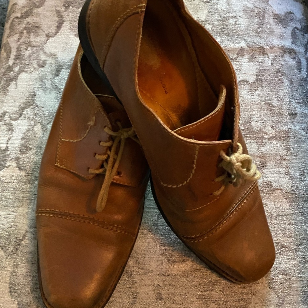 Sandro Moscolini Leather Tan Lace Up Dress Shoes size 10
